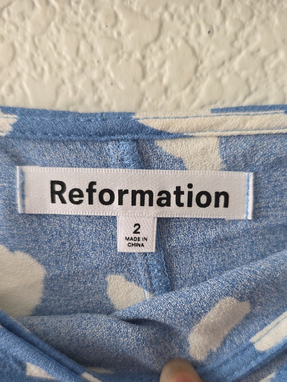 Reformation Midi Wrap Skirt Blue White 2 - Picture 5 of 8